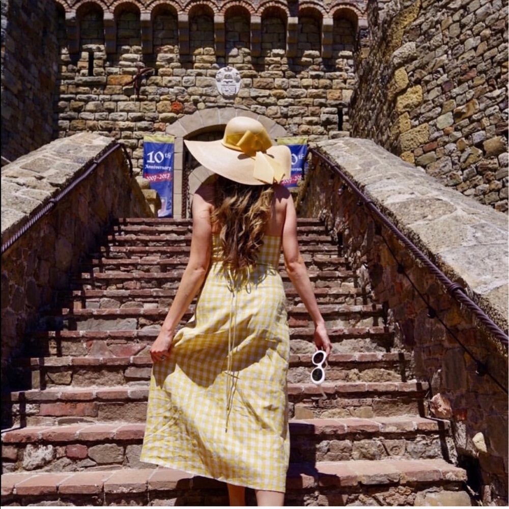 Reformation Gingham Midi Wrsp Dress
